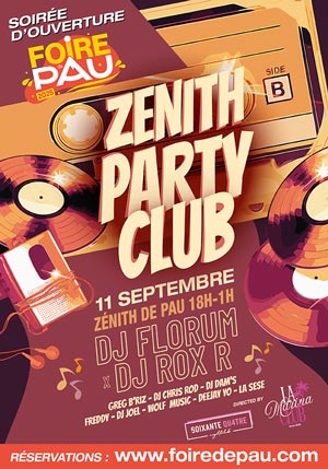 foire de pau 2025 zenith party club affiche